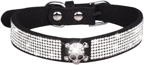 Miniatura 25 de Lindo collar para perro con diamantes de imitación brillantes, elegante collar de cristal diamante con purpurina bonita joya suave collares