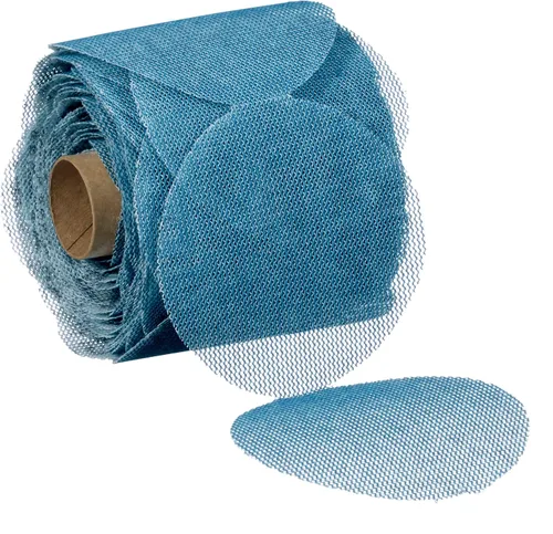 3M Rollo de disco Blue Net 36450, 3 pulgadas, grado 120+, paquete de 100, el mejor en su clase, prácticamente libre de polvo, rollo de hoja abrasiva