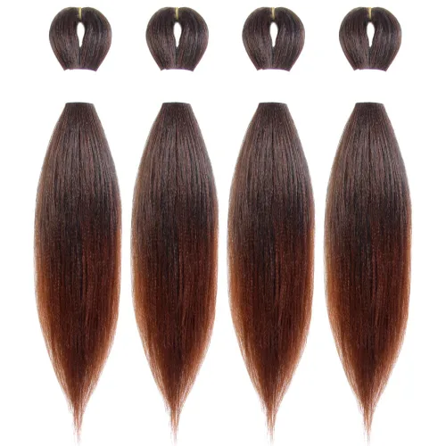 Miniatura 10 de Cabello trenzado preestirado de 10 pulgadas, 4 paquetes, extensiones de cabello corto para trenzas, cabello sintético preestirado #1 (negro azabache)