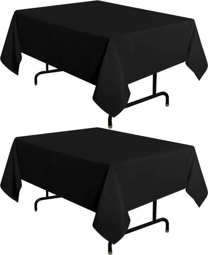 Miniatura 127 de sancua - Paquete de 2 manteles cuadrados de poliéster, de 54 x 54 pulgadas, resistentes a las manchas y a las arrugas, lavables, para mesas de Beige