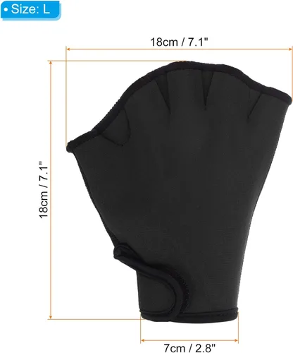 Miniatura 2 de PATIKIL Guantes de natación con malla, unisex, guantes de resistencia al agua, accesorios de entrenamiento para natación y buceo Negro