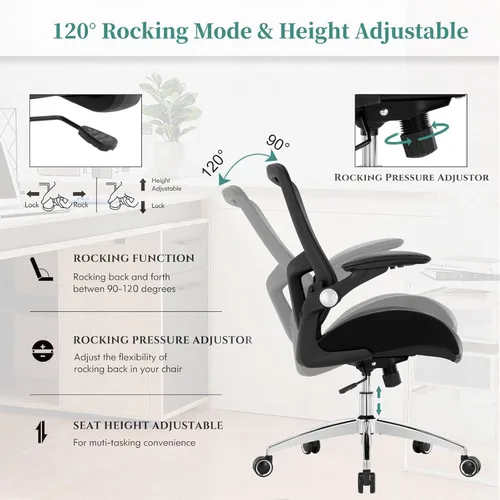 Miniatura 6 de Silla de oficina grande y alta de 400 libras, silla de escritorio para computadora resistente con asiento ancho de espuma de modelado 3D, silla