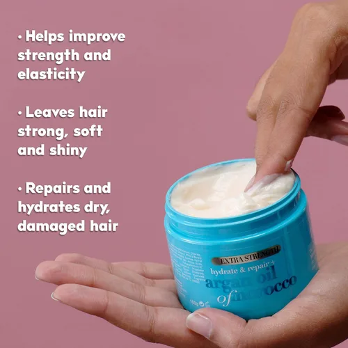 Miniatura 6 de OGX Extra Strength Hydrate Repair + Argan Oil of Marruecos Mascarilla para el cabello Hidratante Profundo, Tratamiento Acondicionador, Cítricos, 6