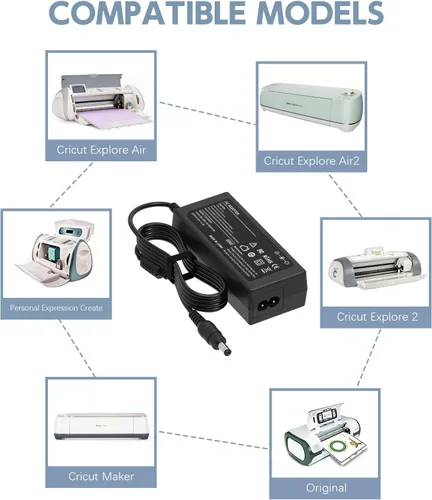 Miniatura 5 de Cable de alimentación de 18 V compatible con Cricut Explore Air 2, Maker, Cricut Expression 2, Cricut Create, Cricut Cake Mini, Explore, Explore