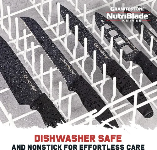 Miniatura 6 de Nutriblade - Juego de cuchillos con bloque de Granitestone de cocina profesional, 6 piezas, cuchillas de acero inoxidable ultra afiladas