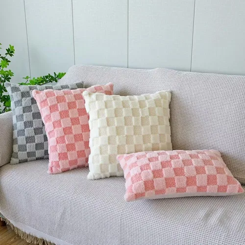 Miniatura 2 de Juego de 2 fundas de almohada decorativas de piel sintética suave de 12 x 20 pulgadas, fundas de cojín rectangulares para sofá, sala de estar