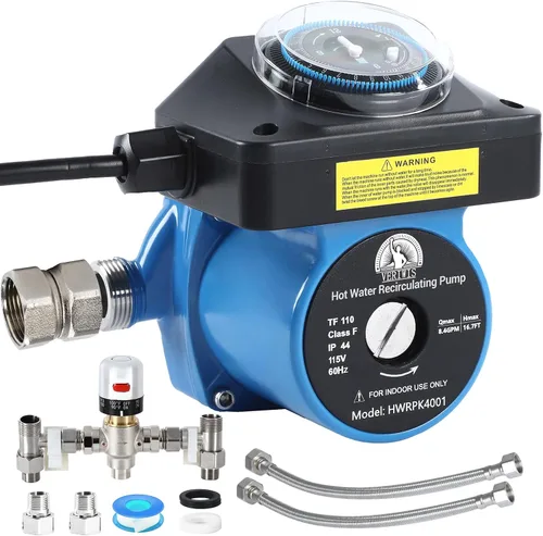 Kit de bomba de recirculación de agua caliente instantánea para calentador de agua de tanque, bomba de circulación para casa con válvula de
