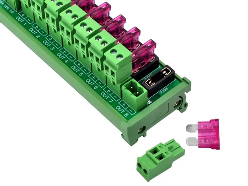 Miniatura 4 de Bloque de terminales enchufable de 8 canales para montaje en riel DIN, para CC 5-32V, módulo de fusible de distribución de energía, HCDC HD064RT