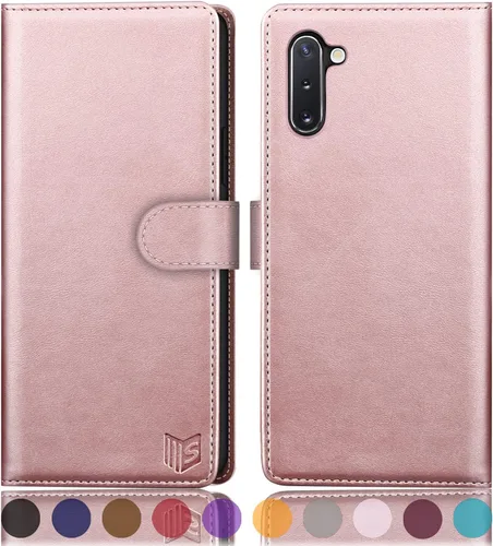 Miniatura 13 de SUANPOT Funda de piel tipo cartera para Samsung Galaxy Note 10 de 6.3 pulgadas con bloqueo RFID, tarjetero para tarjetas de crédito, libro con tapa