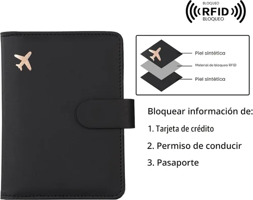 Miniatura 4 de Melsbrinna - Funda para pasaporte, ranuras para tarjetas, bonita funda para pasaporte para mujeres/hombres, resistente al agua con bloqueo RFID