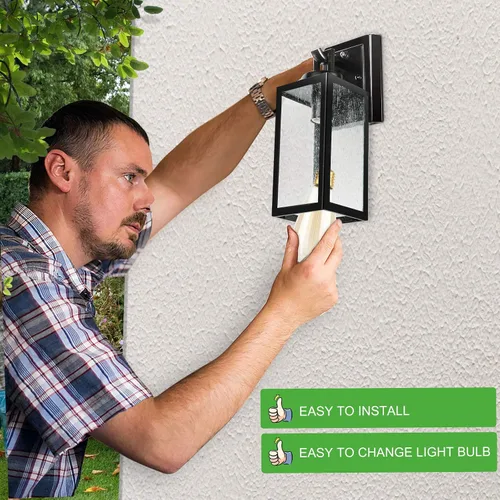 Miniatura 7 de Paquete de 2 luminarias de pared para exteriores de 14 pulgadas del anochecer al amanecer, luminarias de iluminación exterior para montaje en pared
