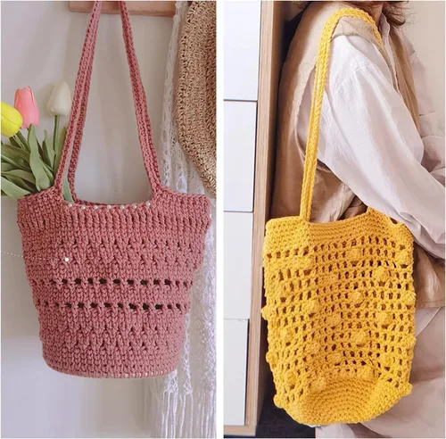 Miniatura 6 de 200g de hilo de algodón hueco tejido a crochet, hilo redondo de tela para bolso de mano de bricolaje, canasta, cojín, bolsa de crochet (Azul Aqua)