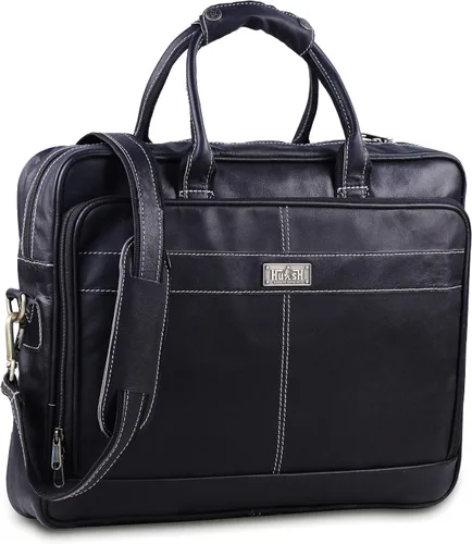 18 pulgadas cuero portátil bolsa para ordenador bolsa para hombre - Maletines de cuero genuino flexible para hombres w/acolchado portátil caso cuero
