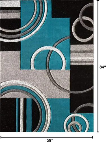 Miniatura 2 de Glory Rugs - Tapete moderno suave tallado a mano, alfombra contemporánea con textura mullida prémium para interior, sala de estar, comedor y Turquesa