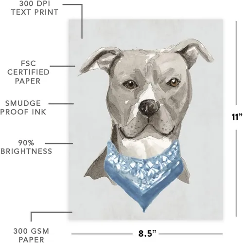 Miniatura 42 de Andaz Press Póster impreso para pared de perro, 8.5 x 11 pulgadas, Bulldog inglés con gafas negras, 1 paquete, regalo de cumpleaños de Navidad, sin