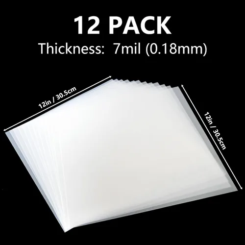 Miniatura 2 de EGOSKY 12 hojas de plantilla en blanco de 7 mil, 12 x 12 pulgadas, material de plantilla de plantilla Mylar para hacer tu propia plantilla