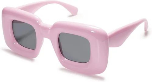VANLINKER Lindas gafas de sol cuadradas infladas para mujeres y hombres, gafas gruesas retro con marco grueso divertido máscara sombras VL9733