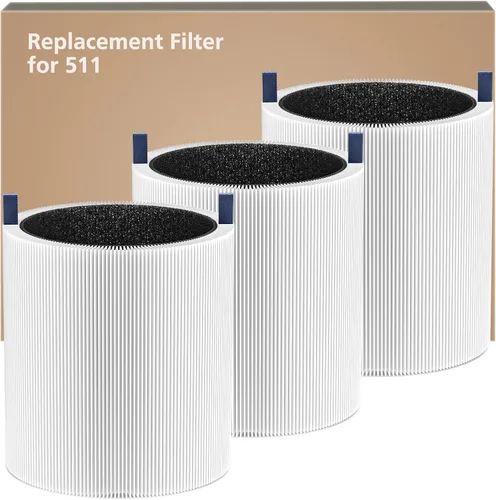 Miniatura 8 de Paquete de 2 filtros de repuesto 511 compatibles con purificador de aire Blueair Blue Pure 511, filtros HEPA 2 en 1 con filtro de repuesto