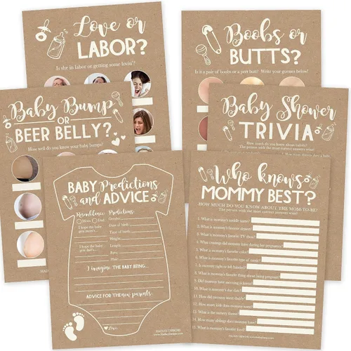 Miniatura 7 de Hadley Designs Juegos de baby shower para 25 invitados – Kraft Whats in Your Purse Baby Shower Game, juegos de baby shower para niños y niñas
