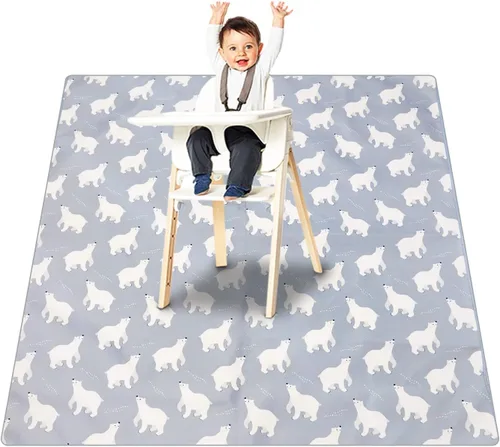 Tapete antisalpicaduras para debajo de la silla alta, artes/manualidades, tapete lavable para derrames de bebé, impermeable, antideslizante, tapete