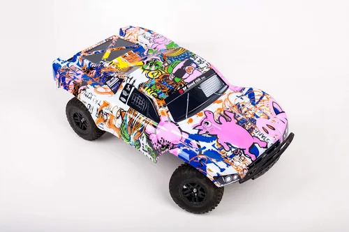 Miniatura 4 de Reemplazo de estilo de cerdo rosa con graffiti de cuerpo personalizado compatible para automóvil o camión RC escala 1/10 (camión no incluido)