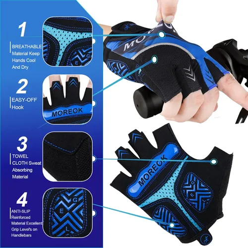 Miniatura 3 de Guantes de ciclismo guantes de bicicleta guantes de ciclismo para hombres y mujeres guantes de bicicleta de montaña de medio dedo guantes