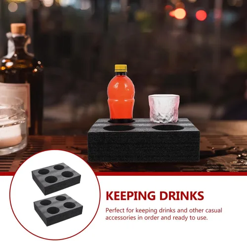 Miniatura 5 de Cabilock Herramientas portátiles de embalaje de bebidas 2 paquetes de bandejas portavasos, organizador de viaje para tazas de diseño de bandeja