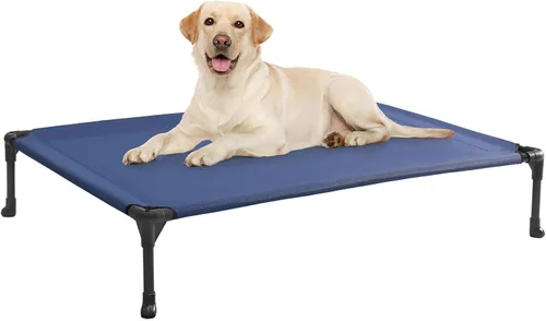 Miniatura 15 de Veehoo Outdoor Elevated Dog Bed for Large Dogs, Cooling Raised Dog Cot Off Ground Hammock Pet Beds with Breathable Mesh, No-Slip Feet, 50"x32