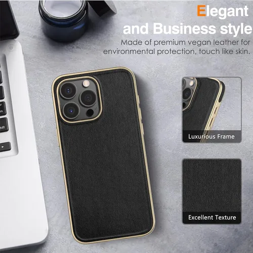 Miniatura 5 de LOHASIC Funda de piel para iPhone 15 Pro Max, funda magnética suave compatible con accesorios MagSafe, funda de diseño minimalista clásico i Phone