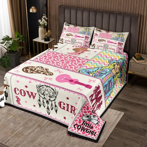 Miniatura 19 de Castle Fairy Daisy Florals Bedspread Twin Size,Cartoon Wildflowers Coverlet Set for Kids Girls Teens Adults Bedroom Decor,Retro Country