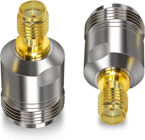 TUOLNK Adaptador convertidor de conector coaxial RF SMA a N tipo N hembra a SMA hembra para extensión de antena Wi-Fi 2 piezas