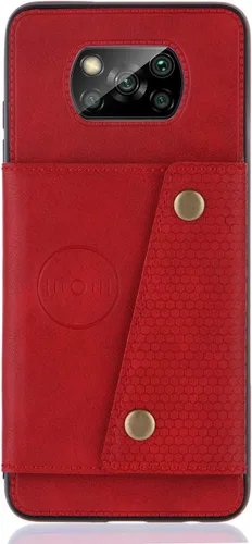 Miniatura 9 de Funda con tarjetero para Xiaomi Poco X3/X3 NFC/X3 Pro, parte trasera con piel sintética plegable doble hebilla multifunción bolsa para tarjetas