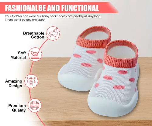 Miniatura 2 de Baby Shoes Boys Girls First Walking Shoes Non Slip Soft Sole Sneakers Toddler Infant Babygirl Sock Shoes
