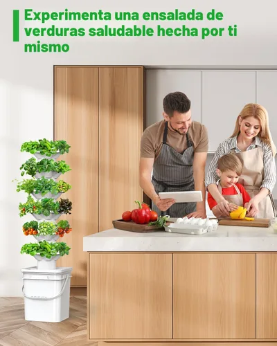 Miniatura 7 de Kit de sistema de cultivo hidropónico vertical sjzxuv, kits de sistema de jardinería interior y exterior, torre de cultivo de hierbas y frutas, 6