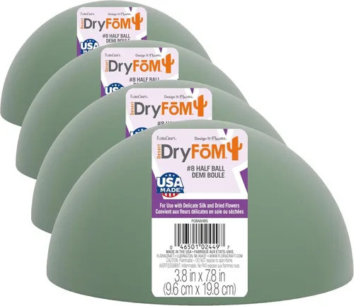Miniatura 9 de FloraCraft Floral Desert DryFōM Media bola 3.8 pulgadas x 7.8 pulgadas verde