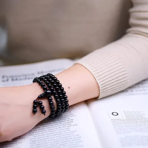 Miniatura 2 de Onyx Tiger Eye 108 Mala Beads Pulsera Collar