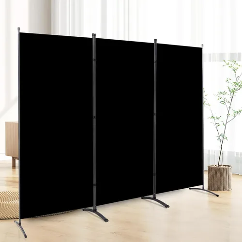 Miniatura 15 de CHOSENM Pantallas plegables de privacidad de 3 paneles, divisor de pared de 6 pies de alto con marco de metal, divisor de habitación independiente