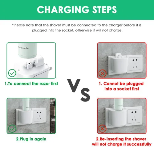 Miniatura 4 de Mrgru - Cargador para afeitadora Panasonic, cable de carga de repuesto compatible con afeitadora eléctrica Panasonic con recortadora emergente