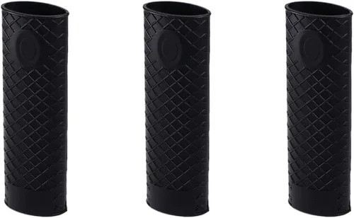 Bettomshin 4 soportes de silicona para mango caliente, 6.102 in/6.1 pulgadas, funda antideslizante de silicona para ollas, resistente al calor, Negro