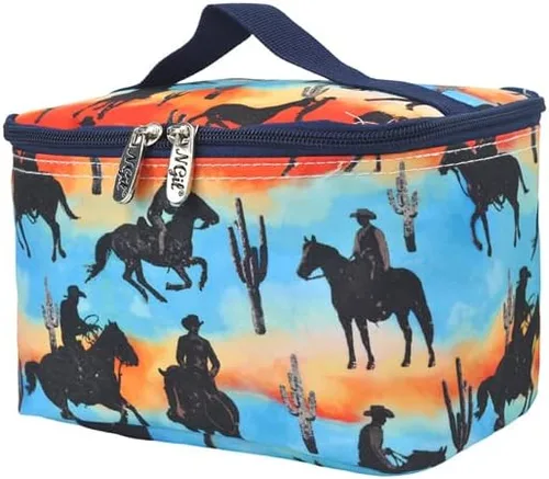 Miniatura 38 de NGIL Bolsa de cosméticos de viaje, bolsa organizadora de maquillaje para mujeres y niñas, Azul Rey Diamantina, Casual