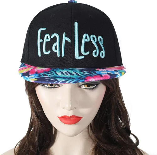 Miniatura 3 de ZLYC - Gorra de béisbol para mujer con impresión Tropical Floral neón con palabra Bordada - Snapback
