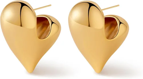 Miniatura 13 de KELMALL Aretes tipo argolla de oro de 14 quilates para mujer, hipoalergénicos, gruesos, redondos, no se deslustra, para orejas sensibles