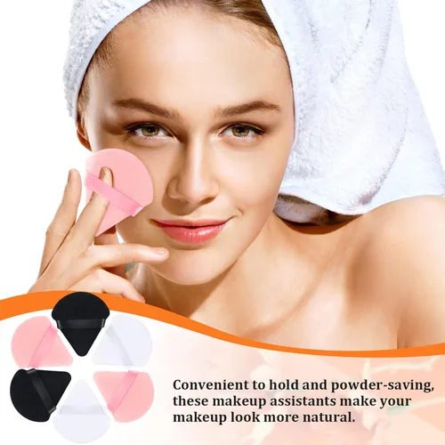 Miniatura 7 de Meanplan 100 esponjas de maquillaje suaves triangulares para la cara, esponjas de maquillaje suaves para terciopelo suelto, base cosmética, esponja