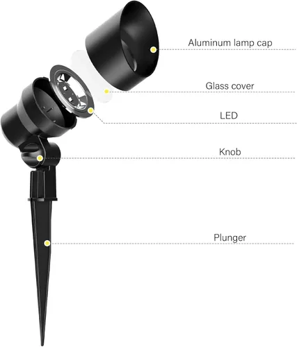 Miniatura 4 de VenusManufacturing Foco LED de 6 W, 8 unidades, luces de paisaje para exteriores, iluminación impermeable para entrada, patio, césped, inundación