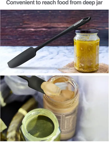 Miniatura 4 de Espátula de tarro de silicona, raspador de goma pequeño, espátulas de silicona resistente al calor, sin costuras, utensilios de cocina