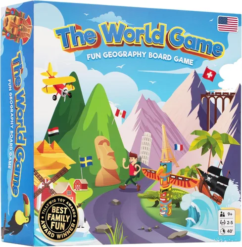 The World Game - Divertido juego de mesa de geografía - Juego educativo para niños y adultos - Idea de regalo de aprendizaje genial para chicos y
