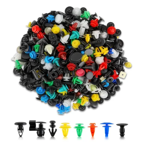 Miniatura 2 de MOTOALL 500 piezas universales mixtas de nailon para parachoques de automóvil, panel de parachoques, cubierta de motor, retenedor, remache, clips