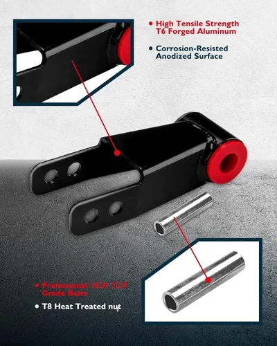 Miniatura 6 de KAX Kit de nivelación trasero de 1-2" Compatible con Jeep Cherokee 1984-2001 2WD/4WD Grilletes de bajada trasera de acero de alta resistencia