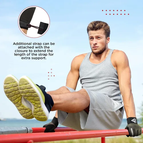 Miniatura 6 de Guantes de levantamiento de peso RDX con soporte para muñecas - Pantalla táctil de dedo completo para gimnasio, transpirables, antideslizantes