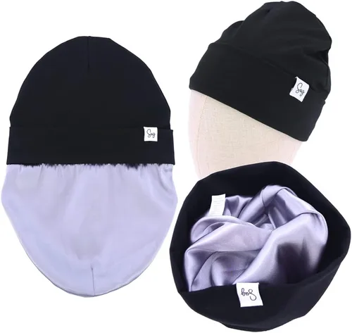 Miniatura 188 de Gorro de punto para recién nacido, para niños y niñas, con forro de satén sedoso, gorro para niños pequeños